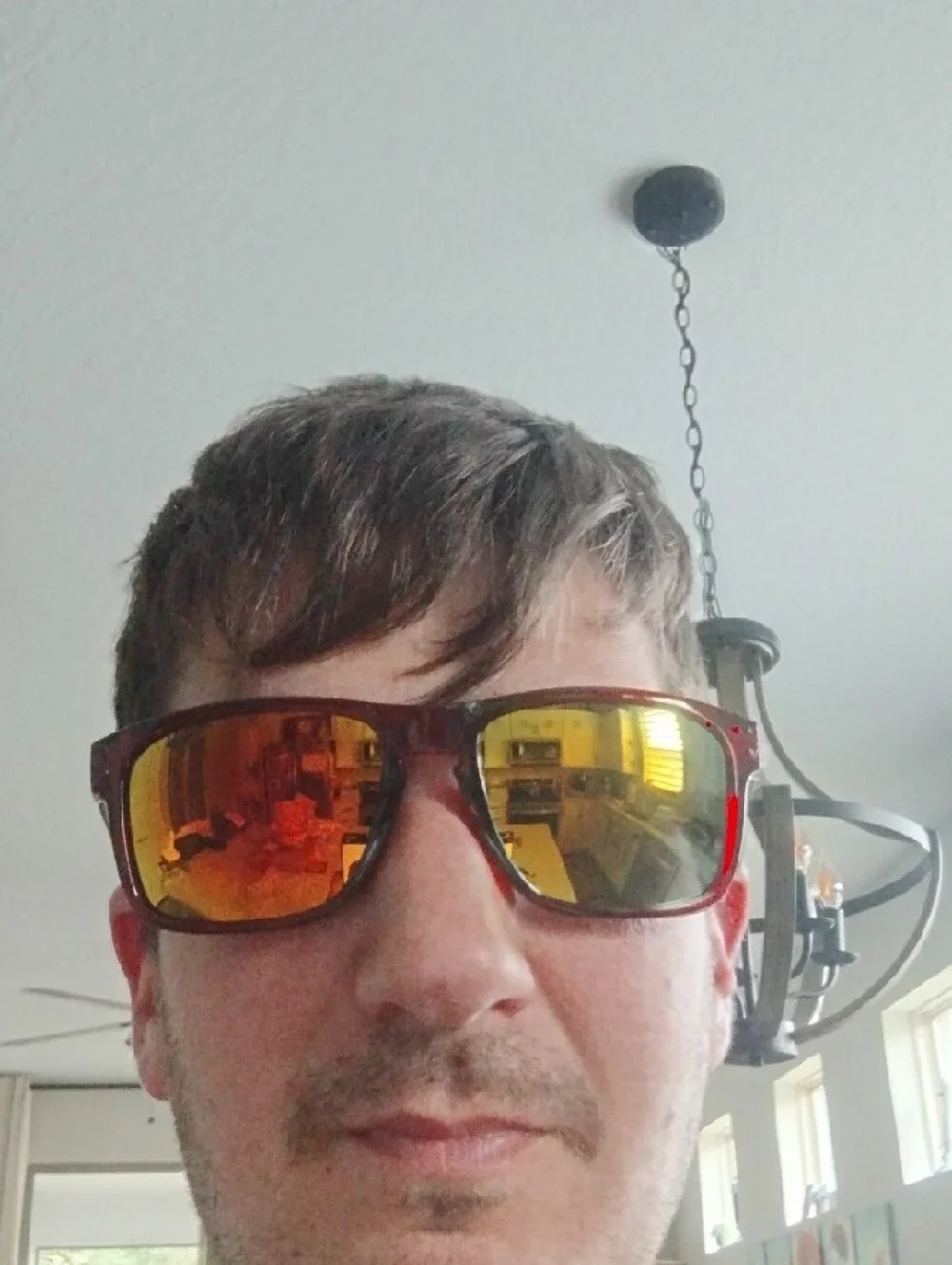 Oakley Men’s Translucent Red Holbrook Sunglasses with Green Mirrored Lenses